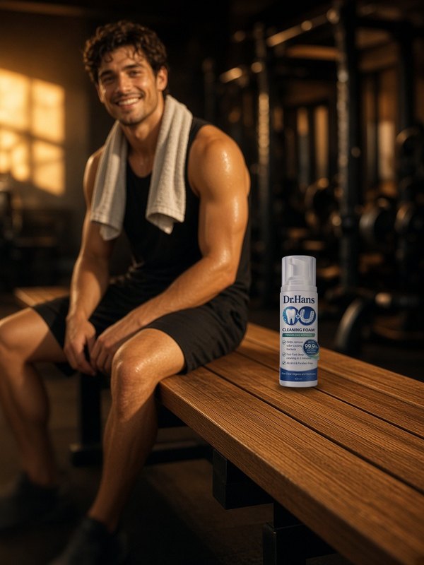 Athlete at the gym with Dr.Hans foam